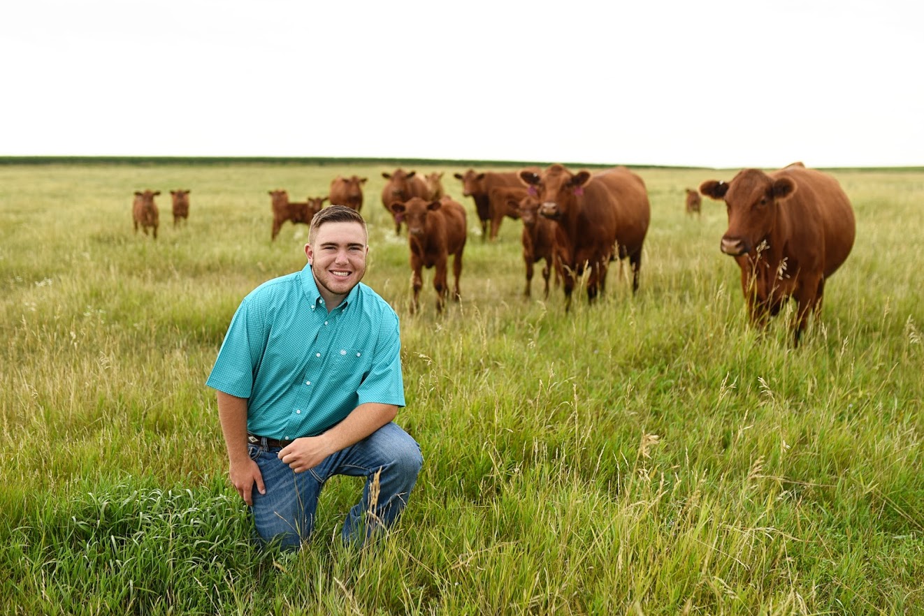 Kale Senior Pics With His Cows 1