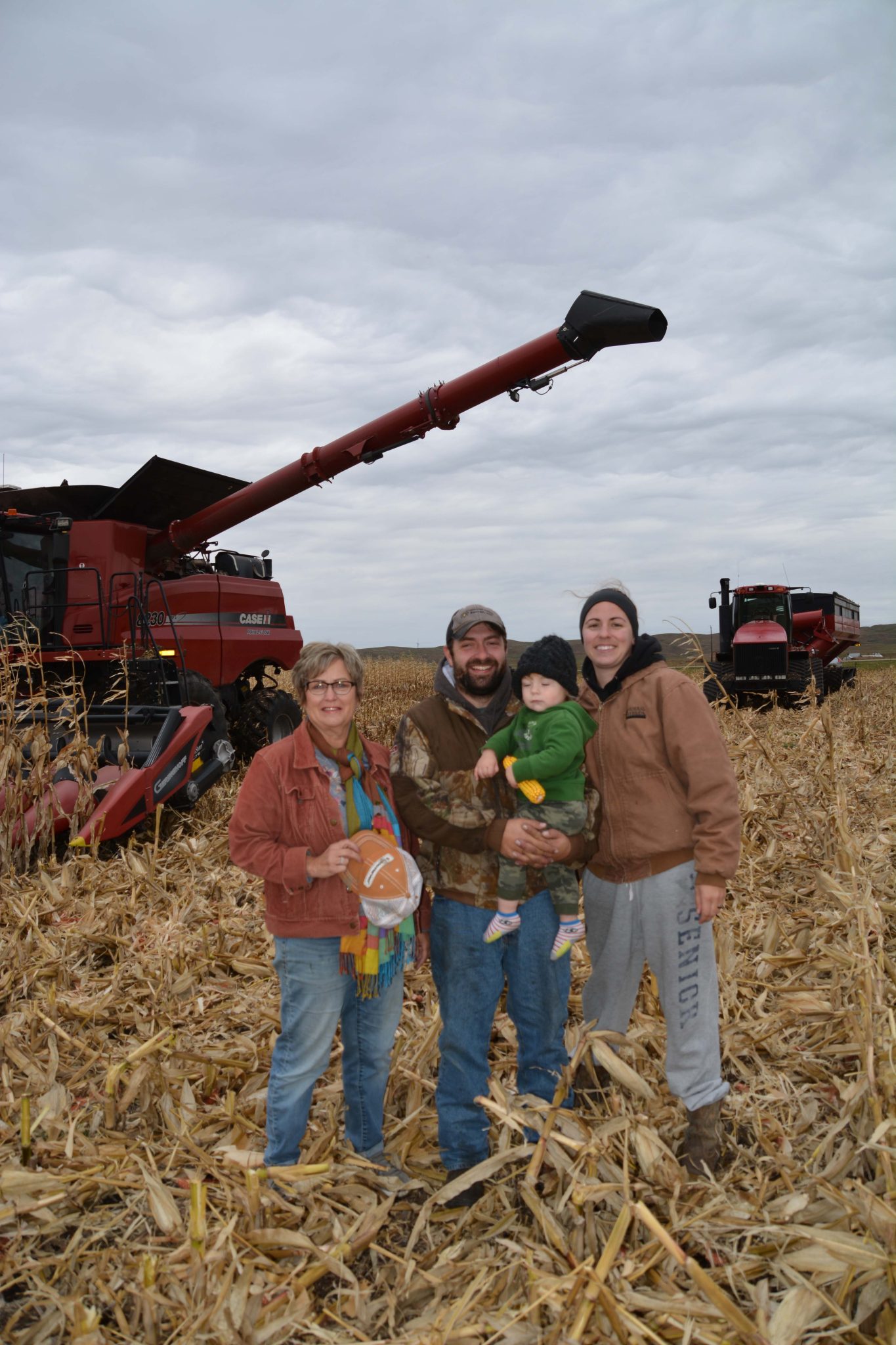 Farmers harvest corn at Field of Dreams